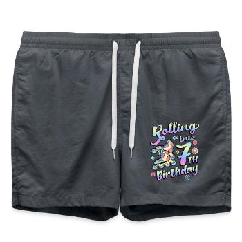 Rouler dans le patineur à roulettes de son 7e anniversaire - Short de bain - charbon - Devant - AI Model Male 185 light (185cm)