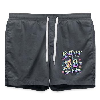 Rouler dans mon 8e anniversaire Patineur à roulettes en ligne - Short de bain - charbon - Devant - AI Model Male 185 light (185cm)
