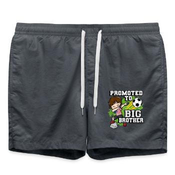 Promoted to Big Brother Soccer Player American - Swim Trunks - anthracite - Front - AI Model Male 185 light (185cm)