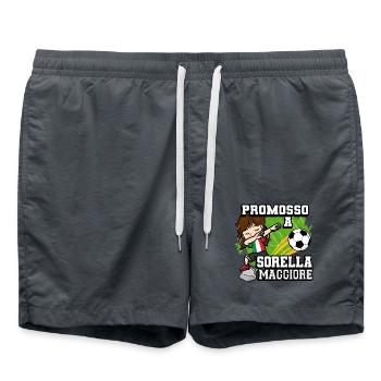 Beförderung Zum Big Sister Fußballspieler - Badeshorts - Anthrazit - Vorne - AI Model Male 185 light (185cm)
