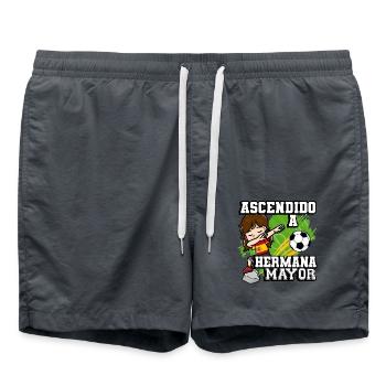 Ascendido A Hermano Mayor Fußballspieler - Badeshorts - Anthrazit - Vorne - AI Model Male 185 light (185cm)