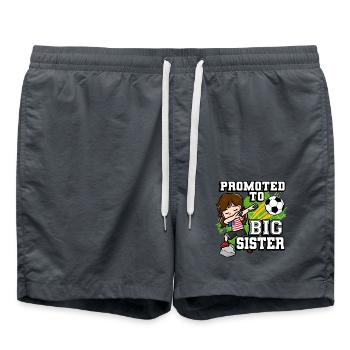 Promoted To Big Sister Soccer Player American Flag - Badeshorts - Anthrazit - Vorne - AI Model Male 185 light (185cm)