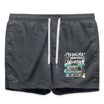 Medicine for happiness on winter weekdays cats - Swim Trunks - anthracite - Front - AI Model Male 185 light (185cm)