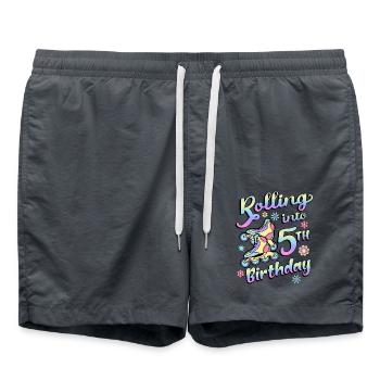 Rolling Into 5th Birthday Roller Skater Inline - Swim Trunks - anthracite - Front - AI Model Male 185 light (185cm)