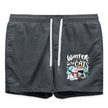 Winter is better with cats autumn season - Swim Trunks - anthracite - Front - AI Model Male 185 light (185cm)