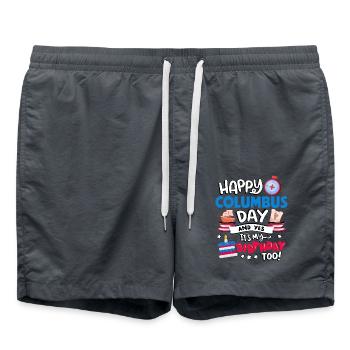 Alles Gute Zum Kolumbus-tag Und Ja, Ich Habe Auch - Badeshorts - Anthrazit - Vorne - AI Model Male 185 light (185cm)