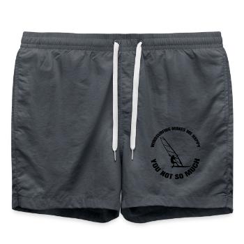 Windsurfer Geschenk Windsurfing Kitesurfer Surfen - Badeshorts - Anthrazit - Vorne - AI Model Male 185 light (185cm)