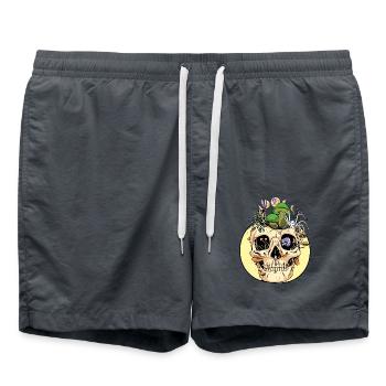 Horror Halloween Spider Skull Autumn Mushrooms - Swim Trunks - anthracite - Front - AI Model Male 185 light (185cm)