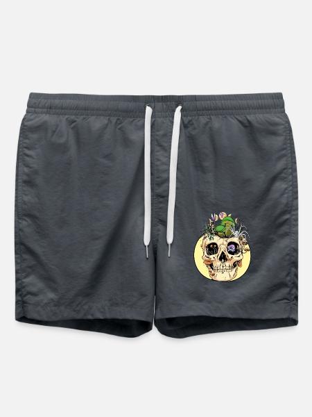 Horreur Halloween Spider Skull Champignons d’automne - Short de bain - charbon