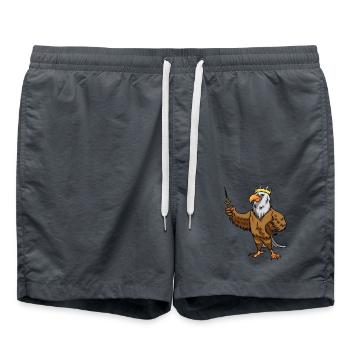 Bird, Eagle, Royal, King, Majesty, Fairy Tale, Child - Swim Trunks - anthracite - Front - AI Model Male 185 light (185cm)