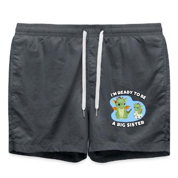 Je suis prêt à être une grande soeur - Short de bain - charbon - Devant - AI Model Male 185 light (185cm)