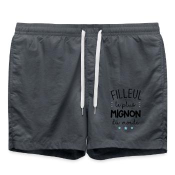 Filleul le plus mignon du monde - Short de bain - charbon - Devant - AI Model Male 185 light (185cm)
