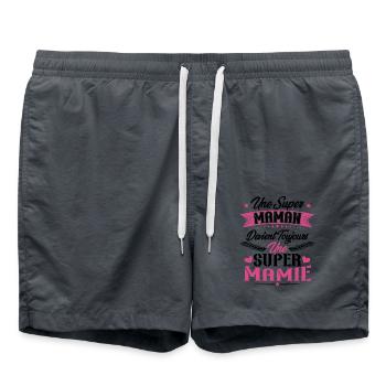 Une super maman devient toujours une super mamie - Short de bain - charbon - Devant - AI Model Male 185 light (185cm)