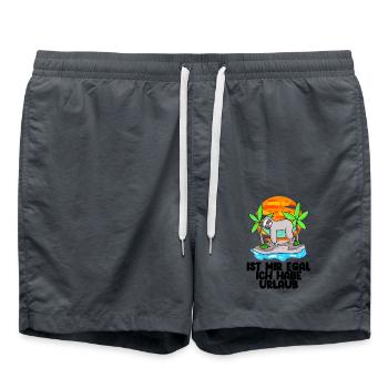 Urlaub Faultier Entspannen - Badeshorts - Anthrazit - Vorne - AI Model Male 185 light (185cm)