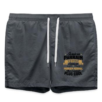 J'ai un parrain tatoué comme un parrain normal - Short de bain - charbon - Devant - AI Model Male 185 light (185cm)