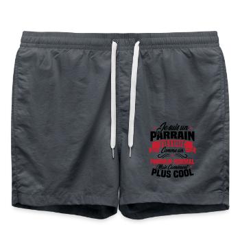J'ai un parrain tatoué comme un parrain normal - Short de bain - charbon - Devant - AI Model Male 185 light (185cm)
