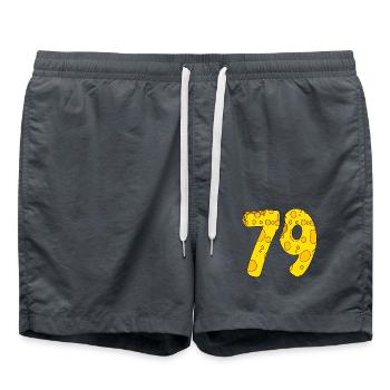 79 ans - Cadeau de 79e anniversaire - 1979 - Short de bain - charbon - Devant - AI Model Male 185 light (185cm)