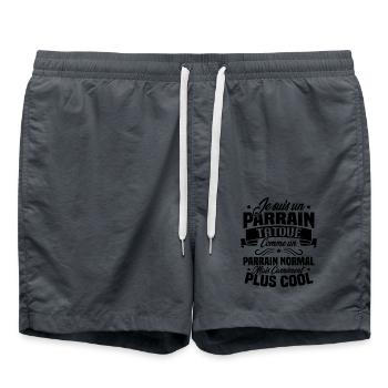 J'ai un parrain tatoué comme un parrain normal - Short de bain - charbon - Devant - AI Model Male 185 light (185cm)