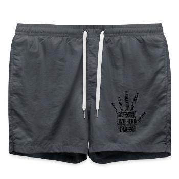 Erzieherin Shirt Wundervolle Worte - Badeshorts - Anthrazit - Vorne - AI Model Male 185 light (185cm)