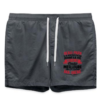 Beau Papa Pas Donné La Vie Mais Rendue Meilleure - Short de bain - charbon - Devant - AI Model Male 185 light (185cm)