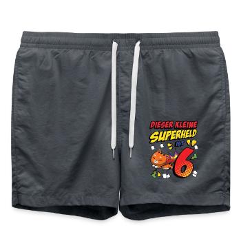 Dieser Kleine Superheld Ist 6 Katzenbesitzer 6. - Badeshorts - Anthrazit - Vorne - AI Model Male 185 light (185cm)