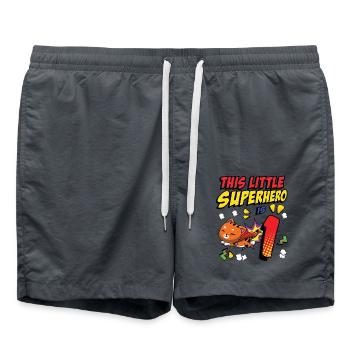 This little superhero is 1 Cat Owner 1st - Swim Trunks - anthracite - Front - AI Model Male 185 light (185cm)