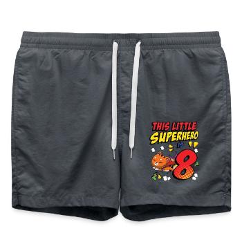 Dieser Kleine Superheld Ist 8 Katzenbesitzer 8. - Badeshorts - Anthrazit - Vorne - AI Model Male 185 light (185cm)
