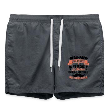 Beau Papa Meilleur, Cadeau Fête Des Pères - Short de bain - charbon - Devant - AI Model Male 185 light (185cm)