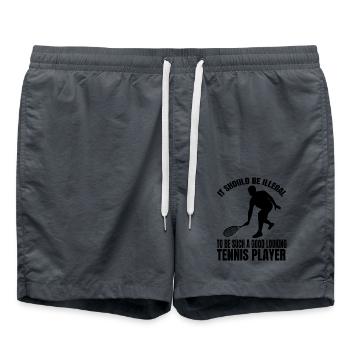 Club de tennis Joueurs de tennis Raquettes de tennis - Short de bain - charbon - Devant - AI Model Male 185 light (185cm)