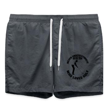 Golf Spruch Golfball Golfspielerin Golfschläger - Badeshorts - Anthrazit - Vorne - AI Model Male 185 light (185cm)