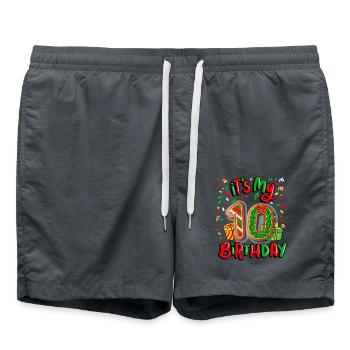 It's my 10th birthday Christmas present 10. - Swim Trunks - anthracite - Front - AI Model Male 185 light (185cm)