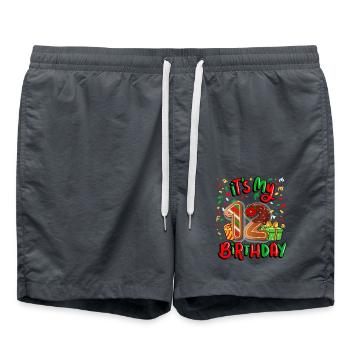It's my 12 birthday Christmas present 12. - Swim Trunks - anthracite - Front - AI Model Male 185 light (185cm)
