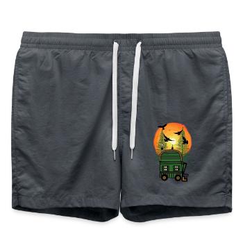 Bauwagen Naturfreund Freak Öko Haus Hütte wohnen - Short de bain - charbon - Devant - AI Model Male 185 light (185cm)
