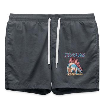 Stegosaurus Dinosaurier - Badeshorts - Anthrazit - Vorne - AI Model Male 185 light (185cm)