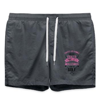 Les meilleures femmes font du golf Cadeau humour - Short de bain - charbon - Devant - AI Model Male 185 light (185cm)