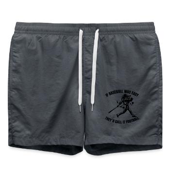 Baseballspiel Baseball Baseballliebhaber Geschenk - Badeshorts - Anthrazit - Vorne - AI Model Male 185 light (185cm)