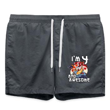 J’ai 4 ans et super carpe japonaise koi - Short de bain - charbon - Devant - AI Model Male 185 light (185cm)