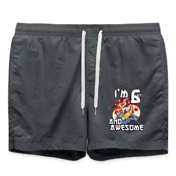 J’ai 6 ans et super carpe japonaise koi - Short de bain - charbon - Devant - AI Model Male 185 light (185cm)