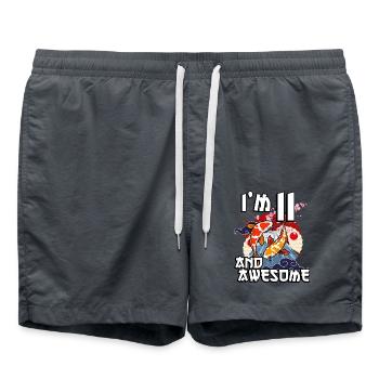 I'm 11 and awesome Japanese carp koi - Swim Trunks - anthracite - Front - AI Model Male 185 light (185cm)