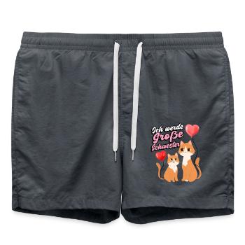 Ich Werde Große Schwester Family Siblings Love - Badeshorts - Anthrazit - Vorne - AI Model Male 185 light (185cm)