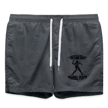 Baseballspiel Baseball Baseballliebhaber Geschenk - Badeshorts - Anthrazit - Vorne - AI Model Male 185 light (185cm)