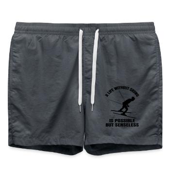 Wintersport Skifahrer Weihnachten Ski Skifahren - Badeshorts - Anthrazit - Vorne - AI Model Male 185 light (185cm)