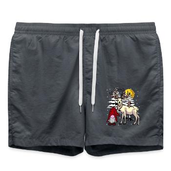 St. Nicholas Forest Noël Noël Fantasy Noël - Short de bain - charbon - Devant - AI Model Male 185 light (185cm)
