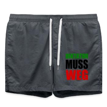 Iran diktator muss weg - Badeshorts - Anthrazit - Vorne - AI Model Male 185 light (185cm)