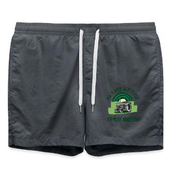 Mach dich vom Acker, ich muss arbeiten! - Badeshorts - Anthrazit - Vorne - AI Model Male 185 light (185cm)
