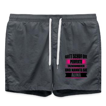 Erzgebirge Frau Namen Sachsen Alina - Badeshorts - Anthrazit - Vorne - AI Model Male 185 light (185cm)