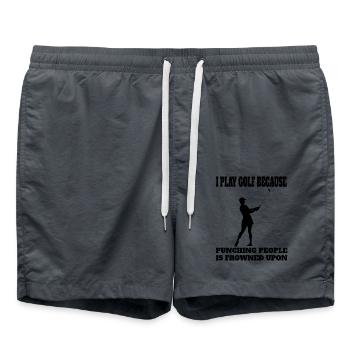 Golf Golfschläger Golfspielerin Spruch Golfball - Badeshorts - Anthrazit - Vorne - AI Model Male 185 light (185cm)