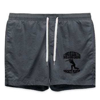 Slogan de cricket Équipe de fans de cricket Cadeau de cricket - Short de bain - charbon - Devant - AI Model Male 185 light (185cm)