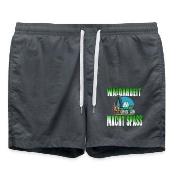 Waldarbeit macht Spass - Badeshorts - Anthrazit - Vorne - AI Model Male 185 light (185cm)