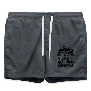 Tous les hommes naissent égaux agriculteurs cadeau - Short de bain - charbon - Devant - AI Model Male 185 light (185cm)